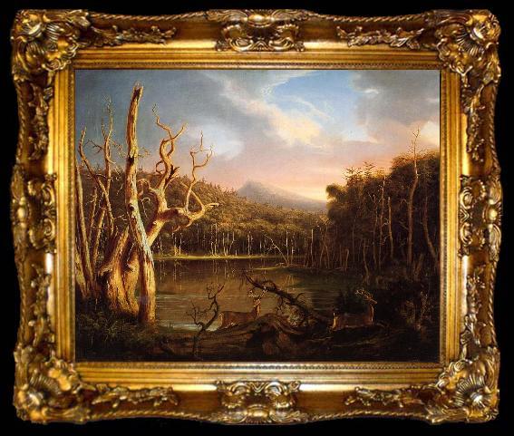 framed  Thomas Cole Lake with Dead Trees, ta009-2